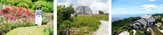 （左から）六甲山カンツリーハウス、自然体感展望台　六甲枝垂れ、六甲ガーデンテラス