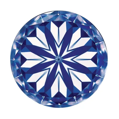 ダイヤモンド下部に美しく浮き上がる完璧な8つのハート