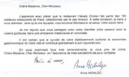 パリ市長からの祝福の手紙