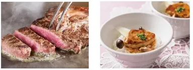 【左】ビーフステーキ【右】フォワグラ丼