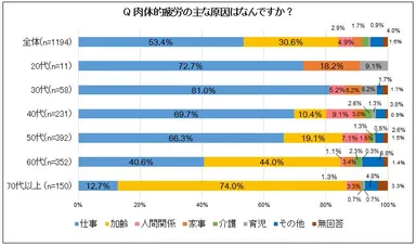 肉体的疲労の2大原因は「仕事」と「加齢」