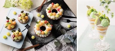 （左）Tarte au melon　（中央）Corolla～melon～（右）Le Melon