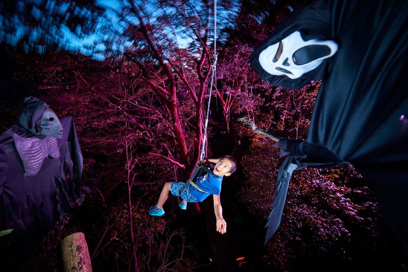 星野リゾート　リゾナーレ熱海（静岡県・熱海市）
夜の樹上アスレチックで恐怖体験！
「空中きもだめし」を2018年も開催します
開催期間：2018年7月28日～8月19日　
