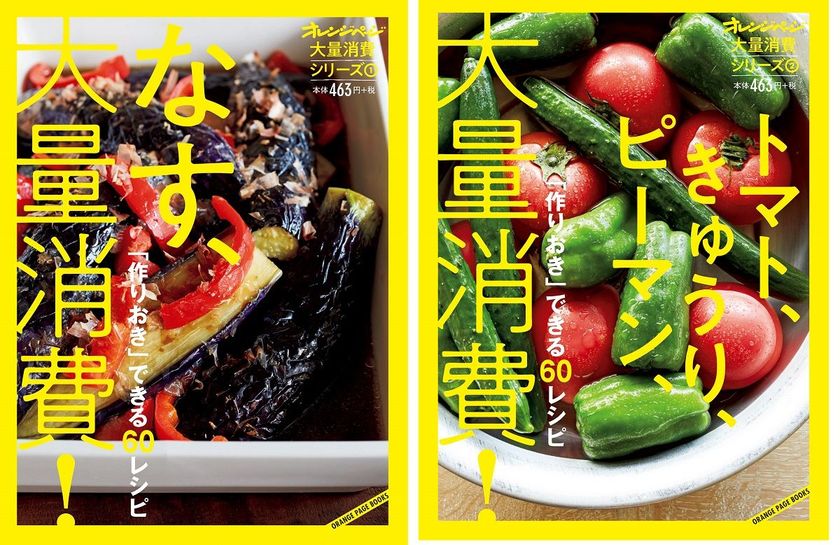 なす8個、トマト6個、きゅうり4本、ピーマン10個を一気に使いきり！
野菜の作りおきレシピ集『大量消費シリーズ』発売
