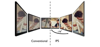 IPSパネル搭載で広い視野角