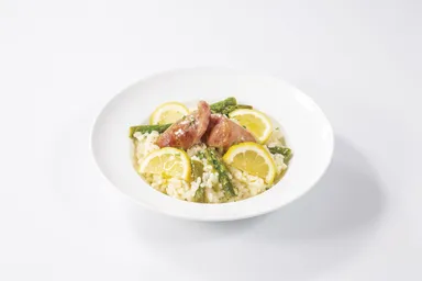 グリルソーセージのレモンクリームリゾット