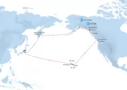 飛鳥II 2019年 ハワイ・アラスカ グランドクルーズ 航路図