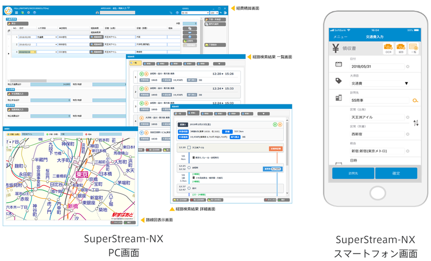 会計ソリューション「SuperStream-NX」新バージョンに
経路検索API「駅すぱあとWebサービス」が採用