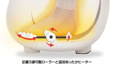 足裏3連可動ローラーと温浴あったかヒーター