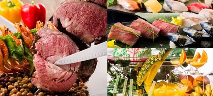 お盆は家族三世代でわいわい！お楽しみ縁日も
～サマーバイキング2018～
“肉・寿司・天ぷら”も食べ放題！自由に描くクッキーおえかきコーナーも
ホテル宴会場にて 8月11日（土・祝）・12日（日）