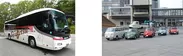 （左）「９０周年記念デザイン」ラッピングバス　　　　　（右）レトロカー展示（イメージ）