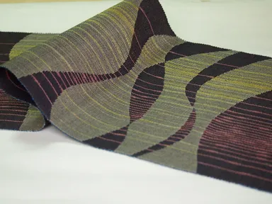 草木染 昼夜織 八寸名古屋帯「空の行方」(1)