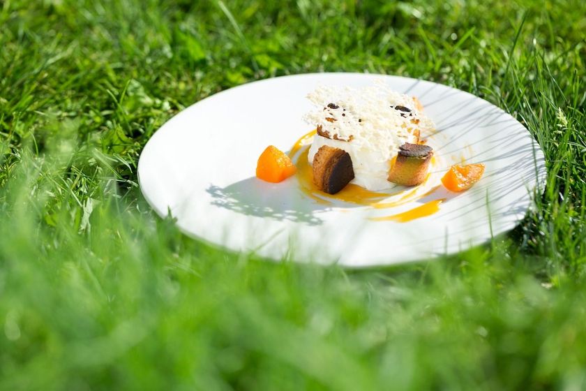 星野リゾート　軽井沢ホテルブレストンコート（長野県・軽井沢町）
爽やかな酸味を味わうチーズのデザートコース
「デセール・ド・フロマージュ」を2週間限定で提供
期間：2018年7月27日～8月9日