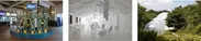 【左】明和電機《ひっぱれ！六甲ケーブルカー》 ２０１７年　六甲ケーブル【中央】開発好明《スペース・ホワイト・カフェ（SWCafe）》 ２０１７年　天覧台【右】奥中章人《Inter-world-sway》 ２０１７年　六甲オルゴールミュージアム