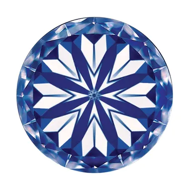 ダイヤモンド下部に美しく浮き上がる完璧な8つのハート