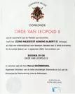 ベルギー国王アルベルト2世よりレオポルド2世シュヴァリエ勲章を受章