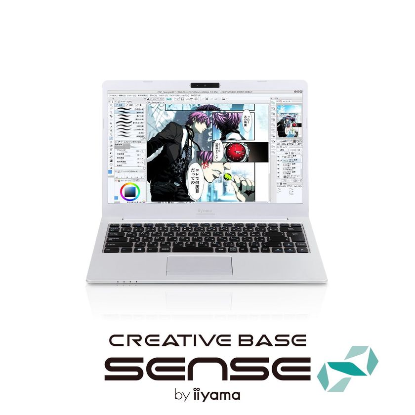 iiyama PC「SENSE∞ (センス インフィニティ)」より
「CLIP STUDIO PAINT」「Wacom Cintiq Pro」動作検証済み
クリエイター向け14型フルHDノートパソコンを発売