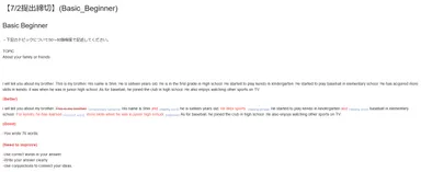 添削サンプル画面