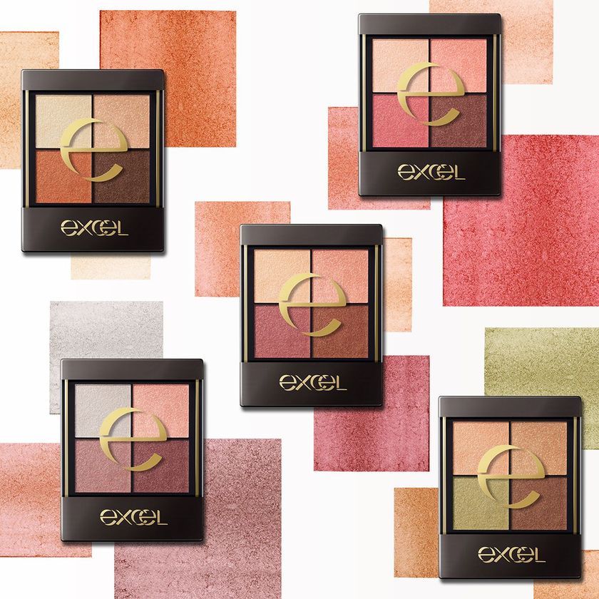 【9月11日】メイクアップブランド『エクセル』から、
色と質感の重ね着を楽しむ、
ファッション感覚の「アイシャドウパレット」 発売