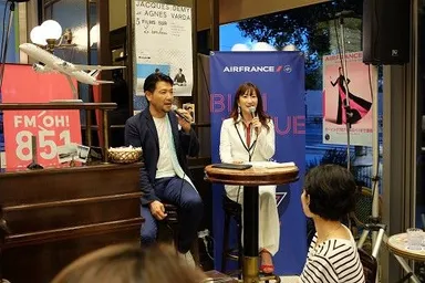 別所哲也さんと司会の珠久美穂子さん(FM OH!「Marche Coucou」DJ)