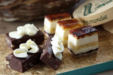 マスカルポーネのブラウニーとブルーチーズのムースケーキ