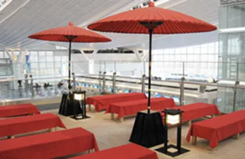 「和」を意識したおもてなしスペースを設置