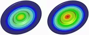 オーバーヘッドホンの真空状態(左)と非真空状態(右)