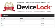 「DeviceLock」外部デバイス制御パッケージ出荷金額シェアNo.1