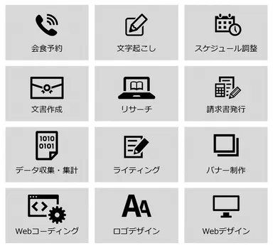 ご利用可能な業務内容