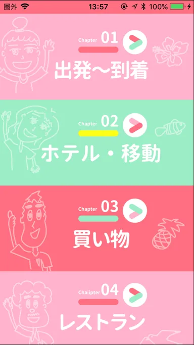 「女子旅」メインメニュー