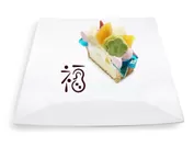 「Hata 福」ケーキセット＜「オールタイムベスト」のケーキ（フルーツとブルーライチゼリーのケーキ／1ピース）ハタブレンドまたはハタオレ＞