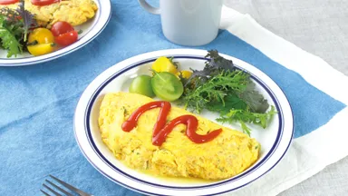 オリジナルレシピ　めんツナふわふわチーズオムレツ