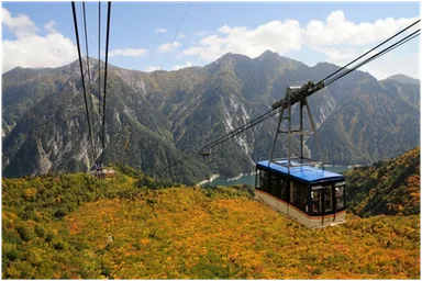 途中に支柱が1本もない日本最長のワンスパンロープウェイ