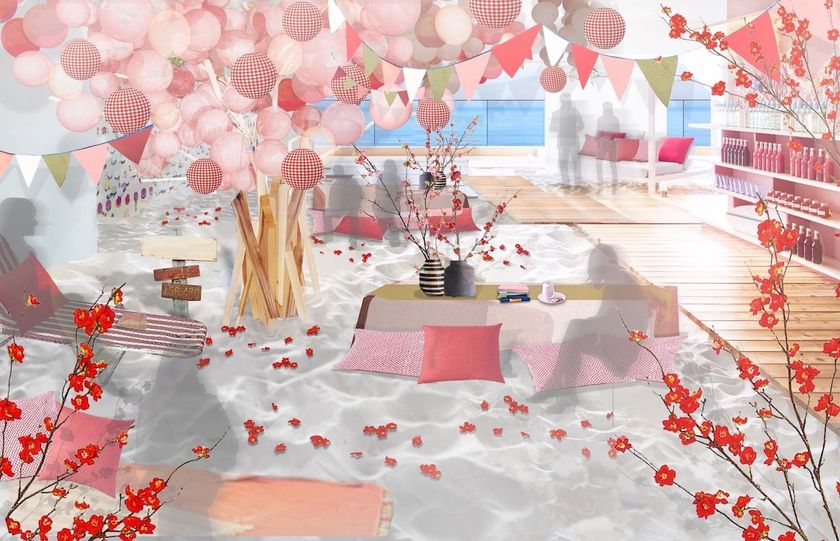 星野リゾート　リゾナーレ熱海（静岡県熱海市）
ひとあし早い春の訪れを楽しむイベント
「ルンルン熱海梅気分2019〜空中梅園〜」を
ソラノビーチ Books&Cafeで開催
期間：2019年1月10日～2月28日