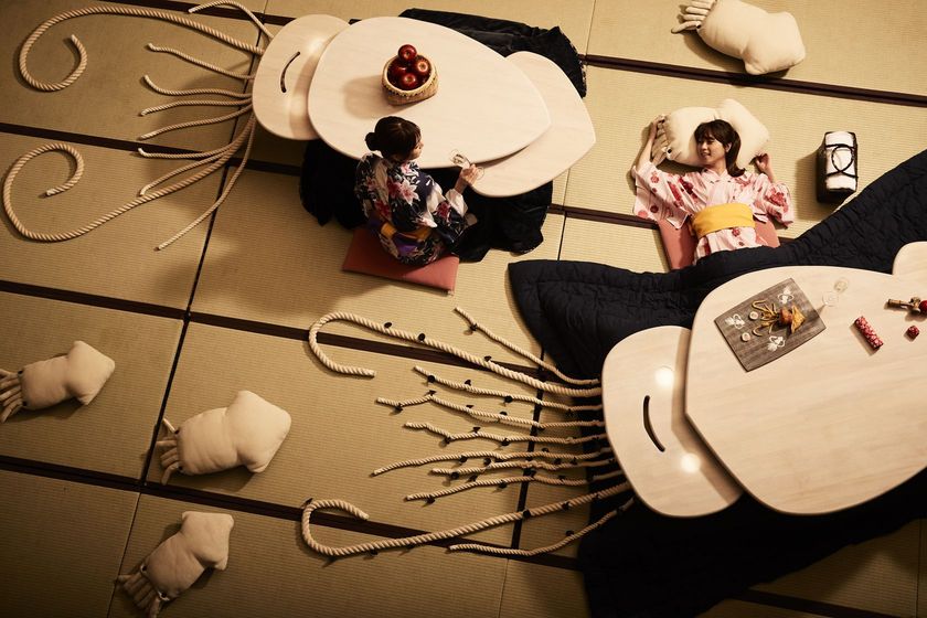 星野リゾート　青森屋（青森県三沢市）
冬限定　青森屋オリジナルの「子イカこたつ」登場
～「イカこたつ」に家族が増えました～
期間：2018年12月1日～2019年3月31日