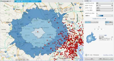 図：オンラインドライブ圏サービス画面例