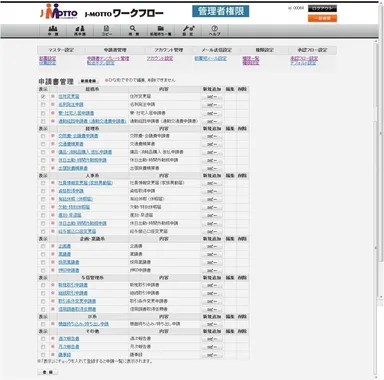 ワークフロー申請書一覧