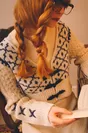 Nordic Design Pattern Knit Cardigan