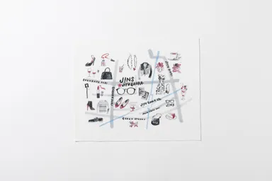JINS自由が丘店のMAPをかわいくおしゃれなイラストで表現したセリート