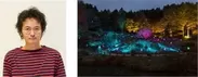 (左)たか橋匡太 (右)たか橋匡太 「Glow with Night Garden Project in ROKKO 提灯行列ランドスケープ」2016年