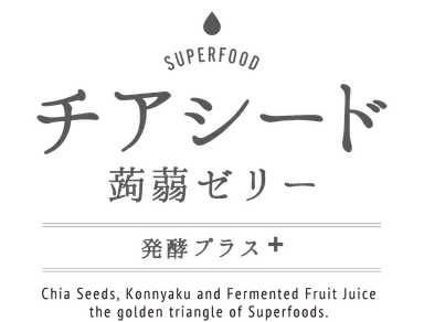 チアシード蒟蒻ゼリー　発酵プラス　ロゴ