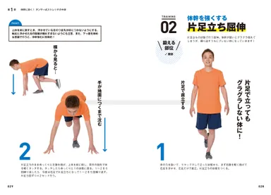 体幹強化　片足立ち屈伸