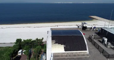 中部ポンプ場　鋼板屋根剥離状況