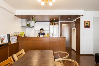 オープンキッチンで開放感を実現