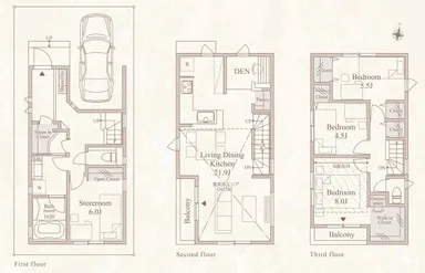 「DENのある家」間取図