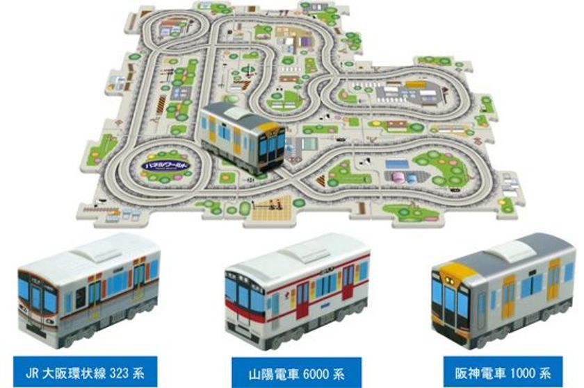 小さなお子様だけでも簡単に、
楽しく遊べて思考力を育む『パネルワールド』に新商品
「JR大阪環状線323系」「山陽電車6000系」
「阪神電車1000系」が登場！