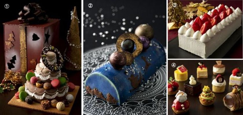 プレゼントボックスに入ったドンペリピンク使用の贅沢なケーキに
“夜空×惑星”をイメージした青色のケーキまで
クリスマスケーキ＆スイーツ全7種を販売
第一ホテル東京にて　10月1日（月）より予約開始