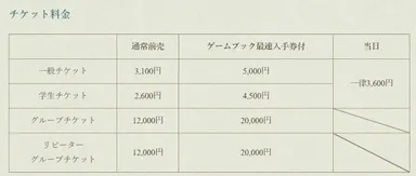 チケット料金表