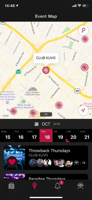 進化したクラブイベント検索機能「Event Map」により、効果的なクラブイベント探しを実現