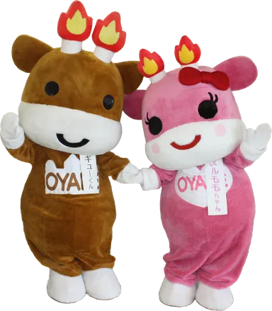 小矢部市　メルギューくん・メルモモちゃん